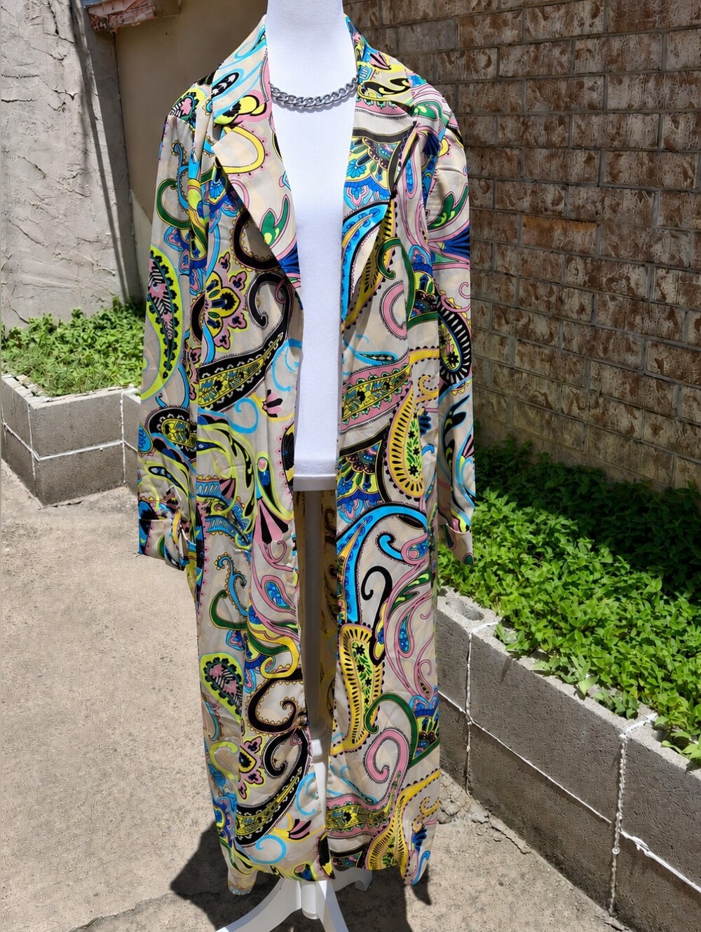 Nina Parker Paisley 2-Piece Matching Set Duster & Wide Leg Pants Women Size 1X - Picture 5 of 16